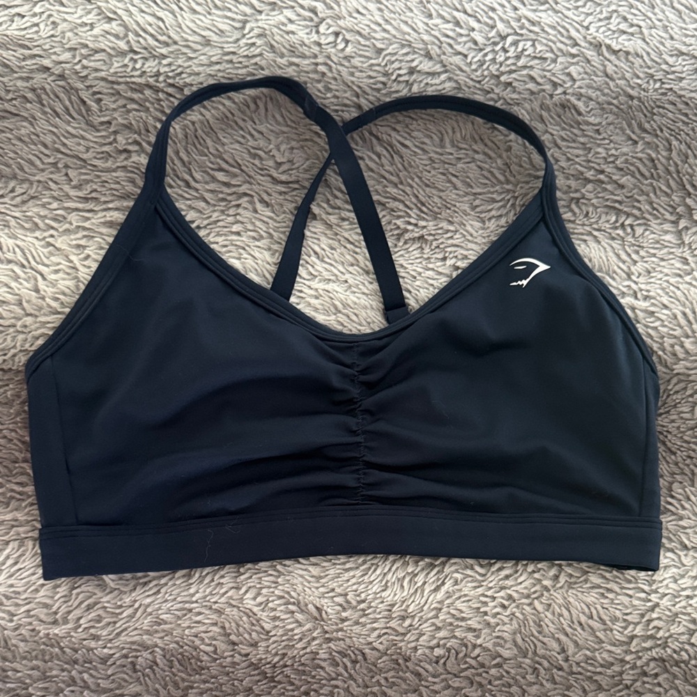 Gymshark ruched navy Sports Bra